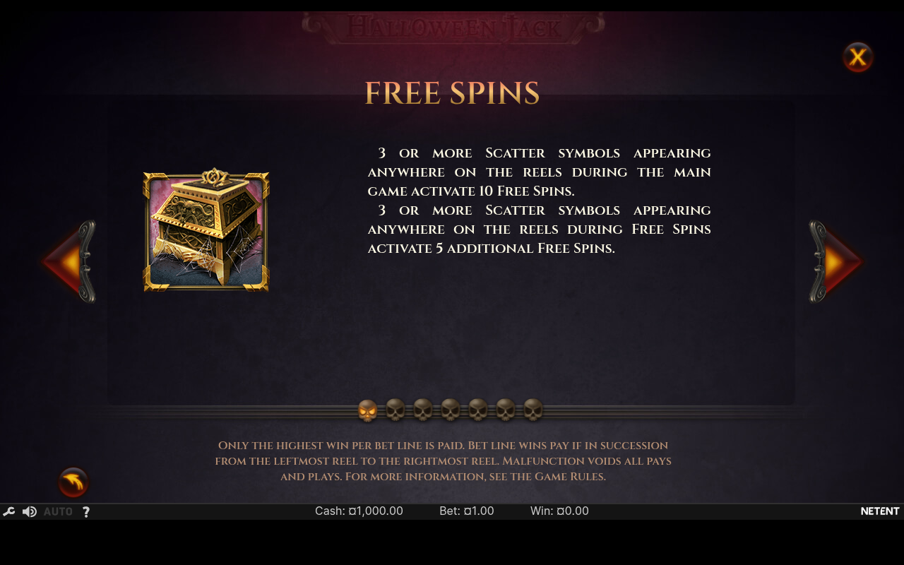 Halloween Jack information screen