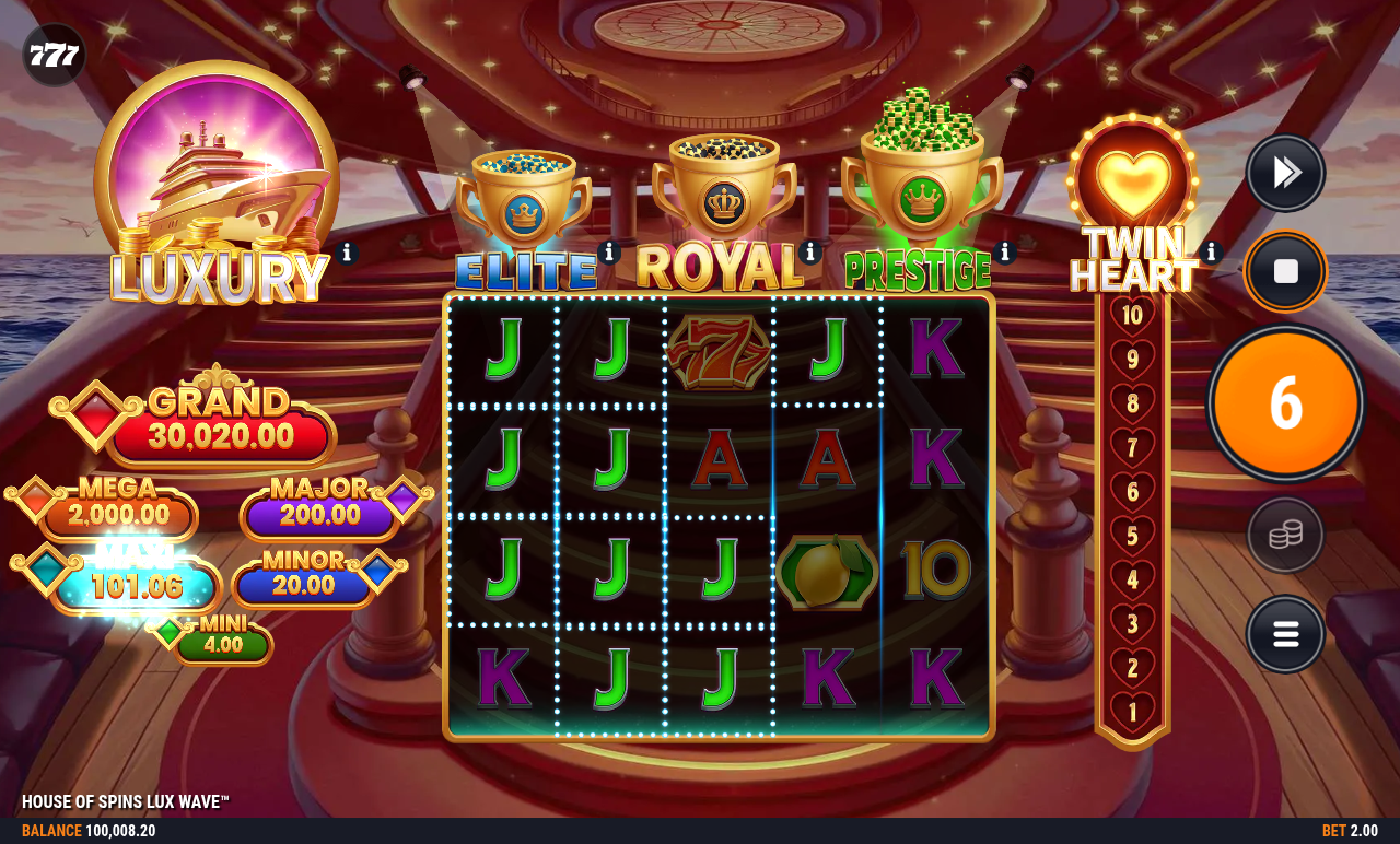 House of Spins Lux Wave gameplay