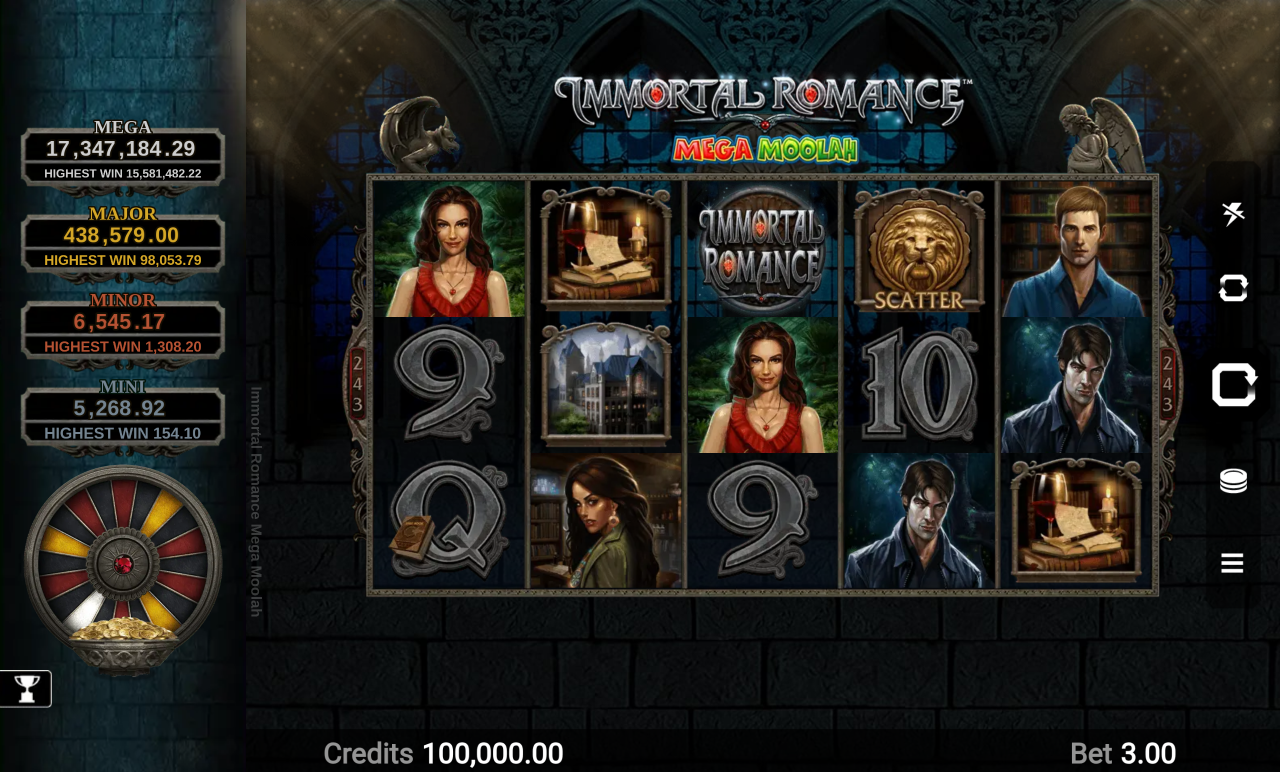 Immortal Romance Mega Moolah base game