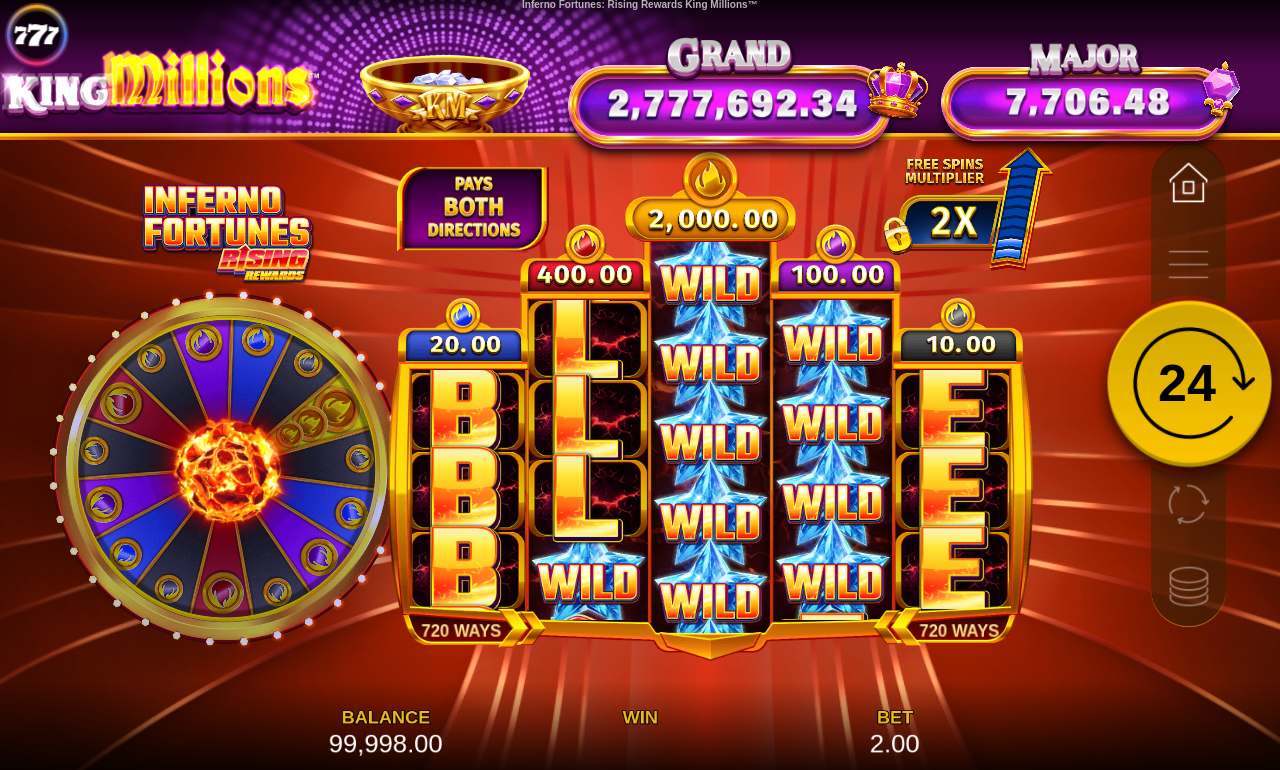 Inferno Fortunes Rising Rewards King Millions base game