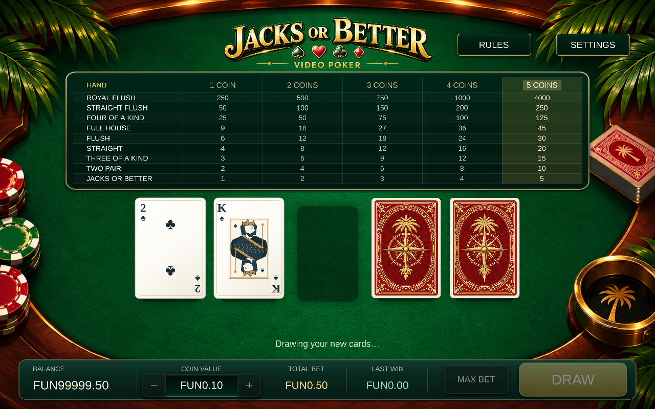 Jacks or Better base game