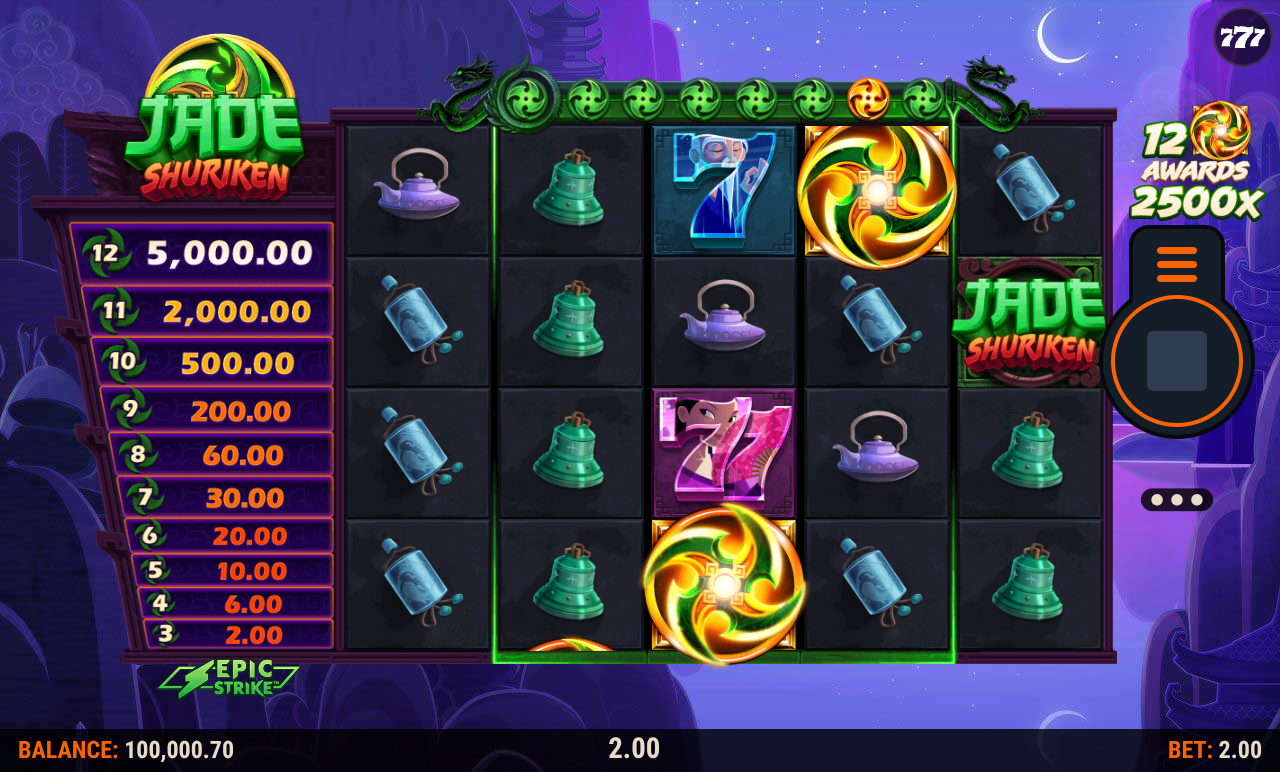 Jade Shuriken gameplay with stacked respin symbols