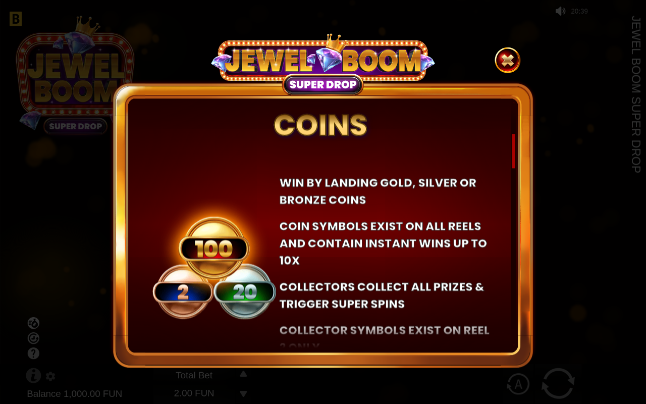 Jewel Boom Super Drop Slot Demo & Review | BGaming – 96.5% RTP