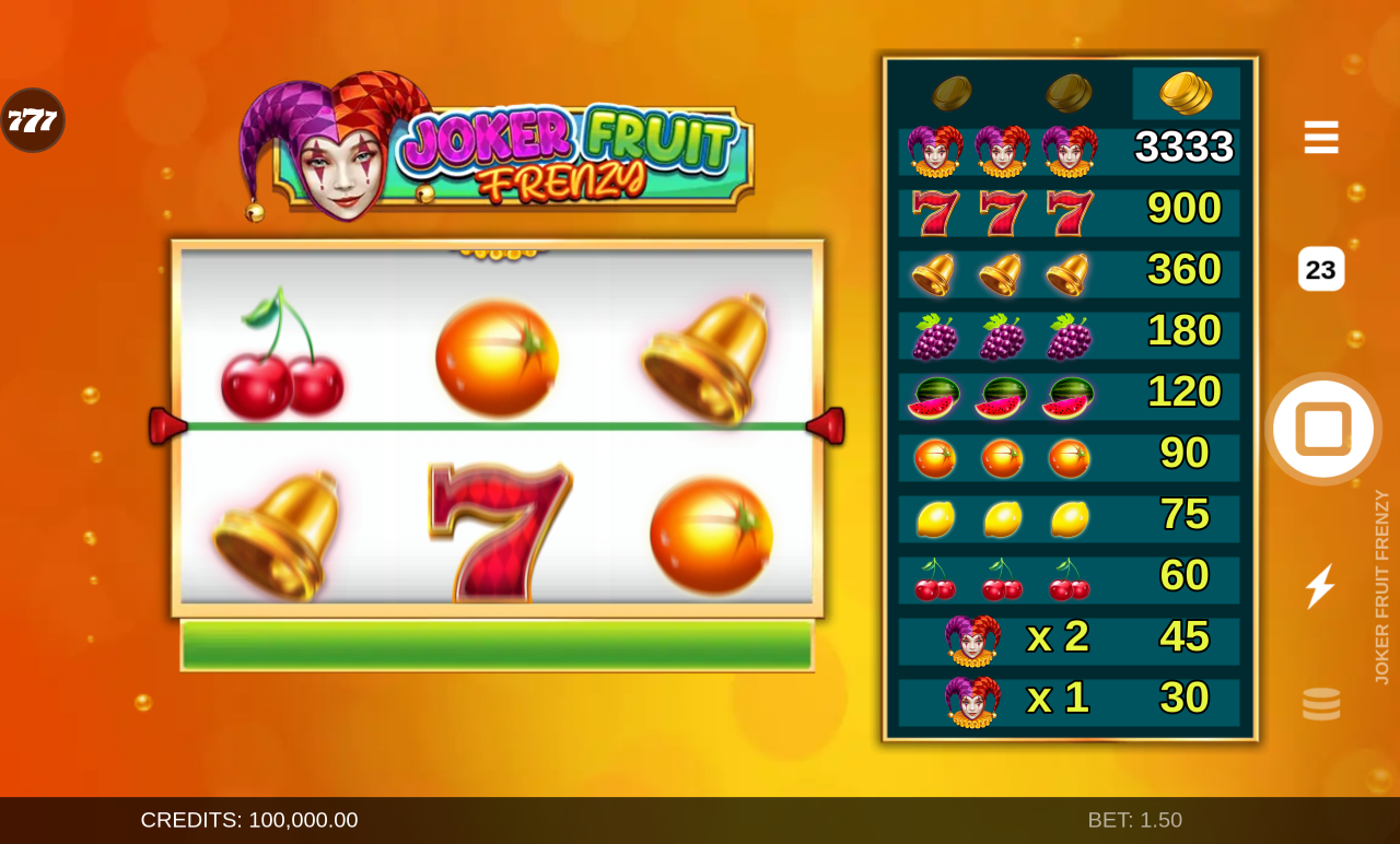 Joker Fruit Frenzy gameplay