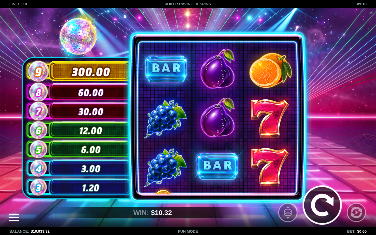 Joker Raving Respins gameplay