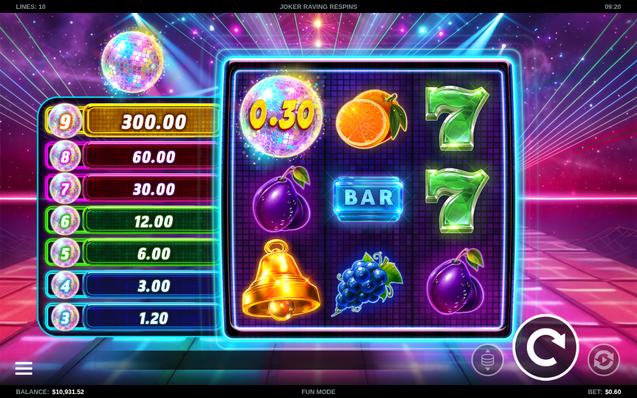 Joker Raving Respins gameplay
