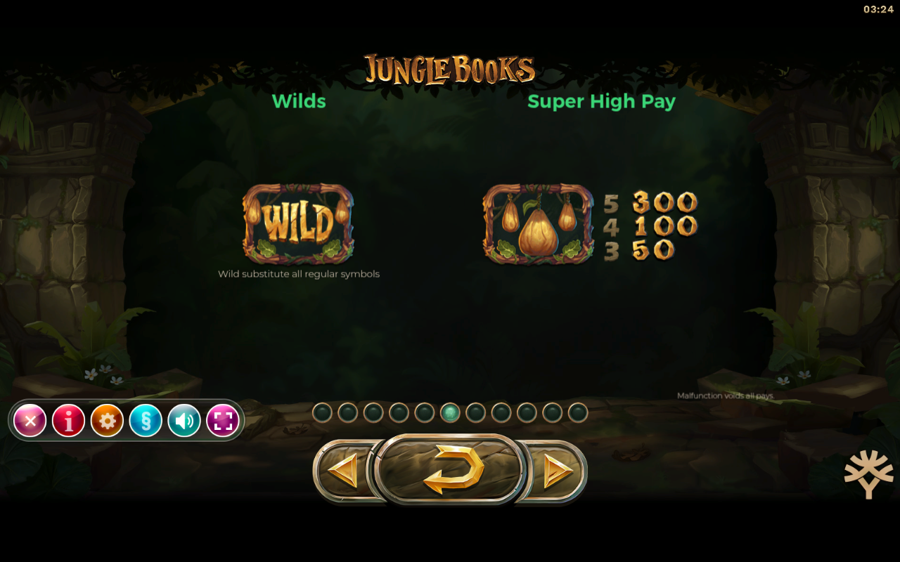 Jungle Books wilds information screen
