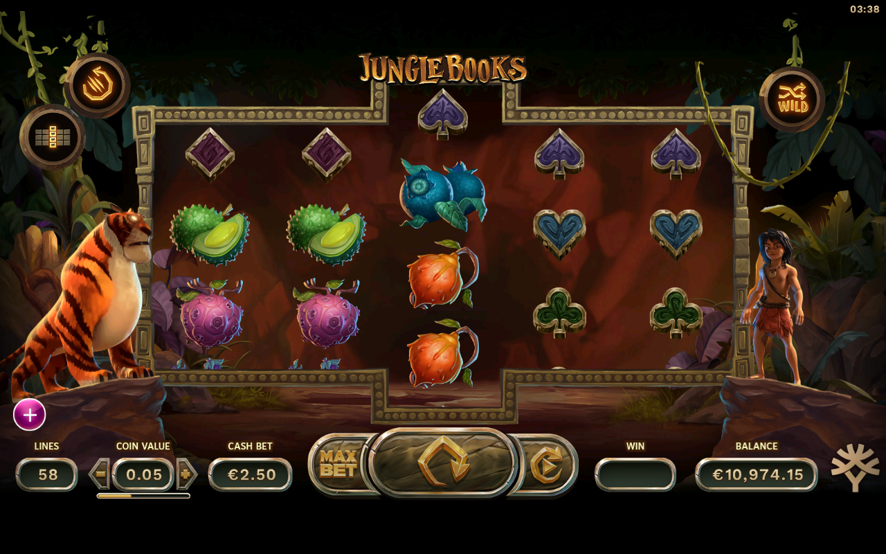 Jungle Books gameplay with a spreading wild expanding on the reels