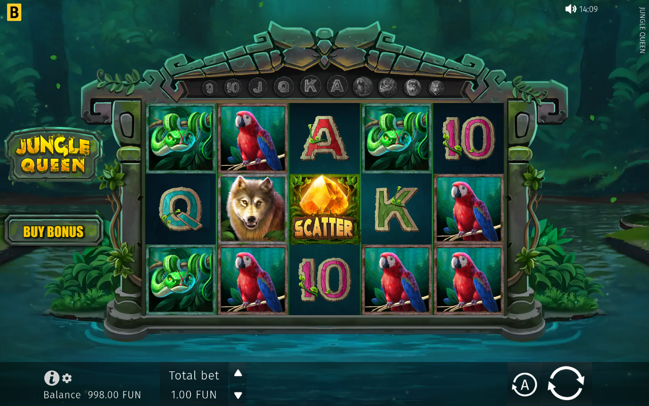 Jungle Queen gameplay during the free spins round