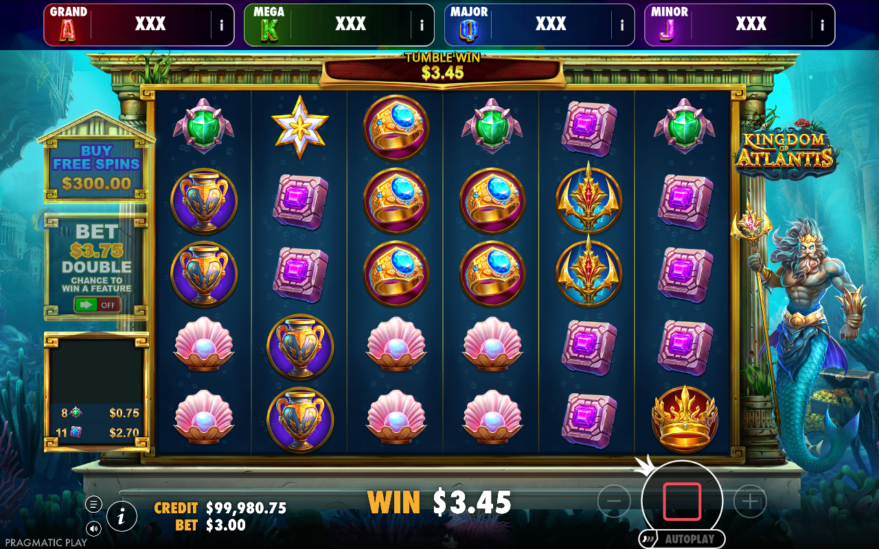 Kingdom of Atlantis Jackpot Play base game