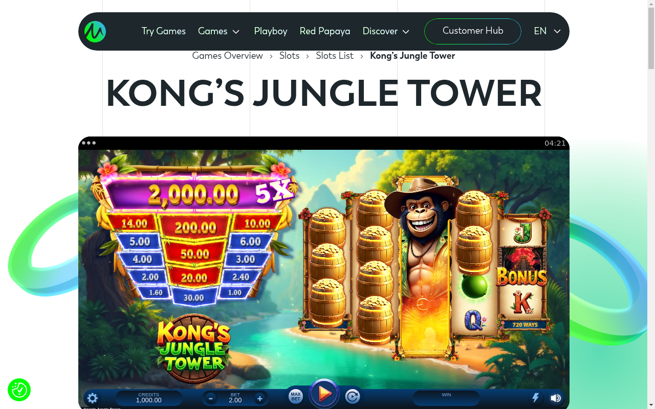 Kong's Jungle Tower base game