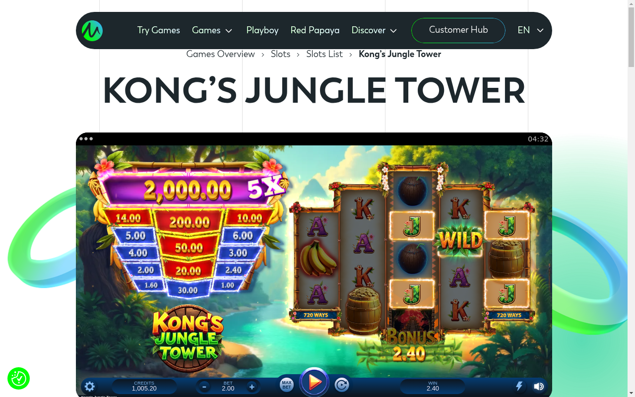 Kong's Jungle Tower gameplay
