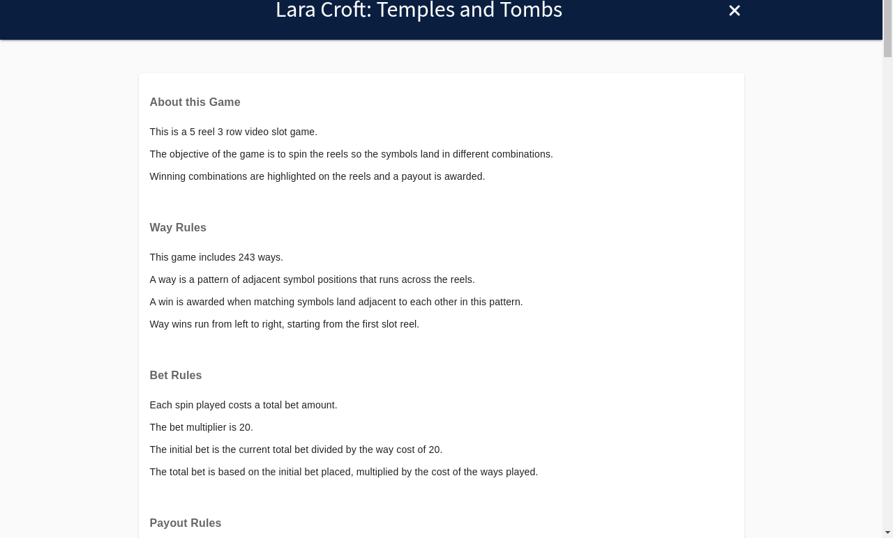 Lara Croft Temples and Tombs game rules