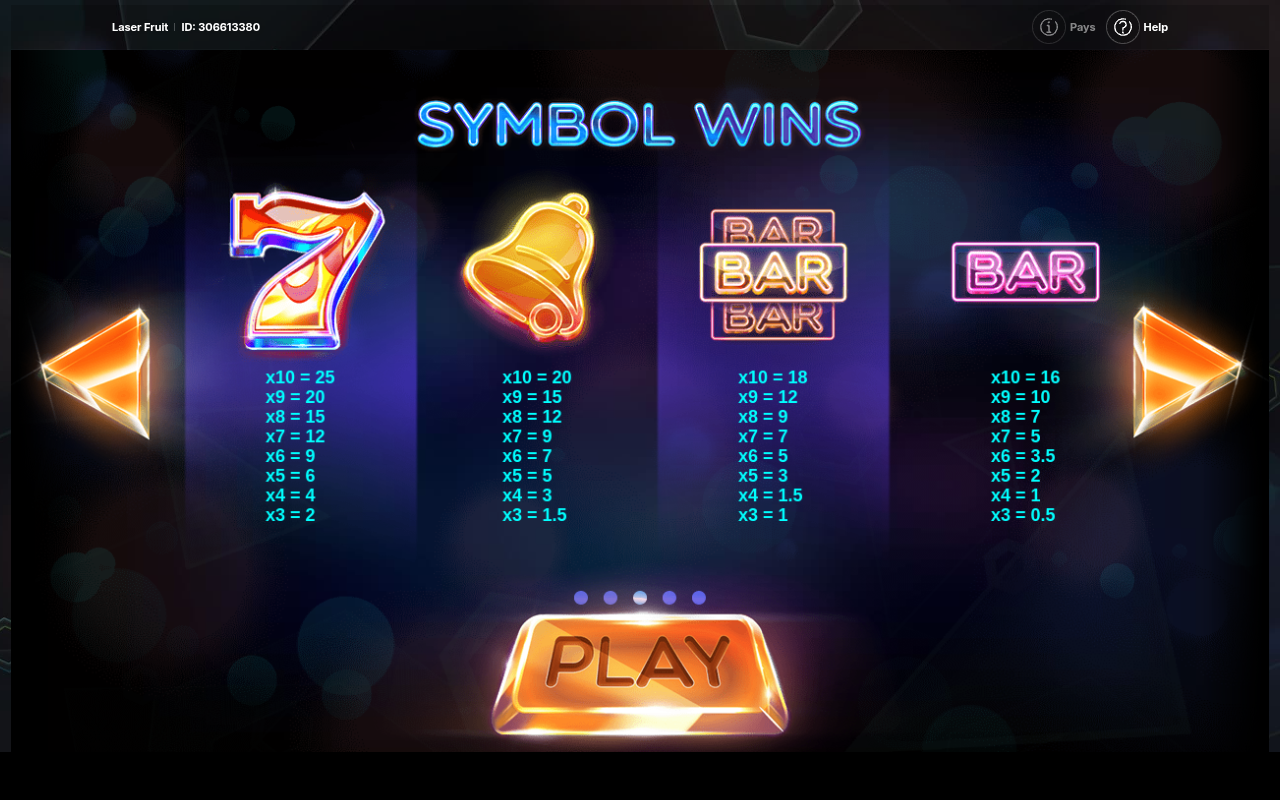 Laser Fruit information screen