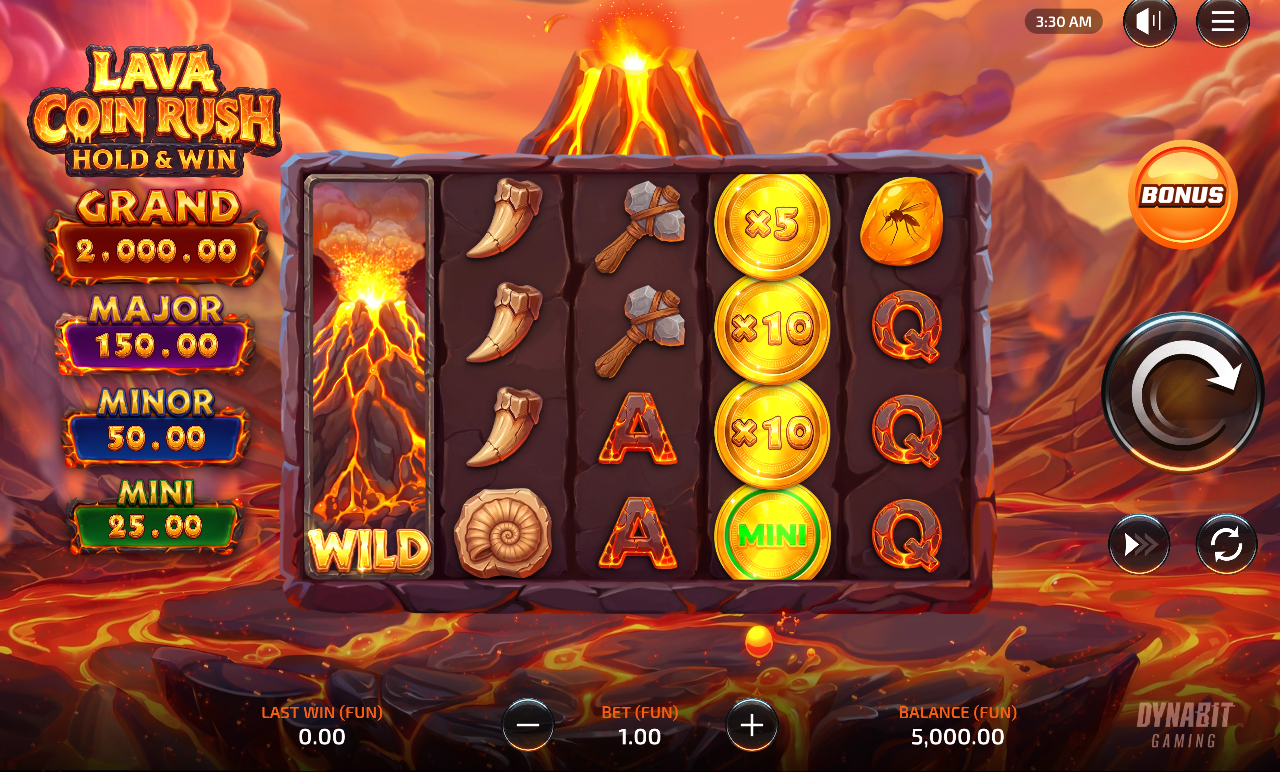 Lava Coin Rush: Hold and Win base game
