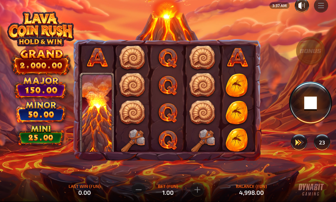 Lava Coin Rush: Hold and Win gameplay