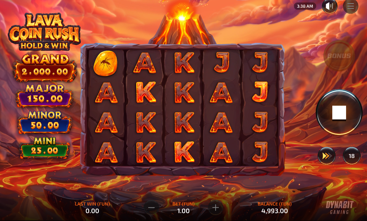 Lava Coin Rush: Hold and Win gameplay