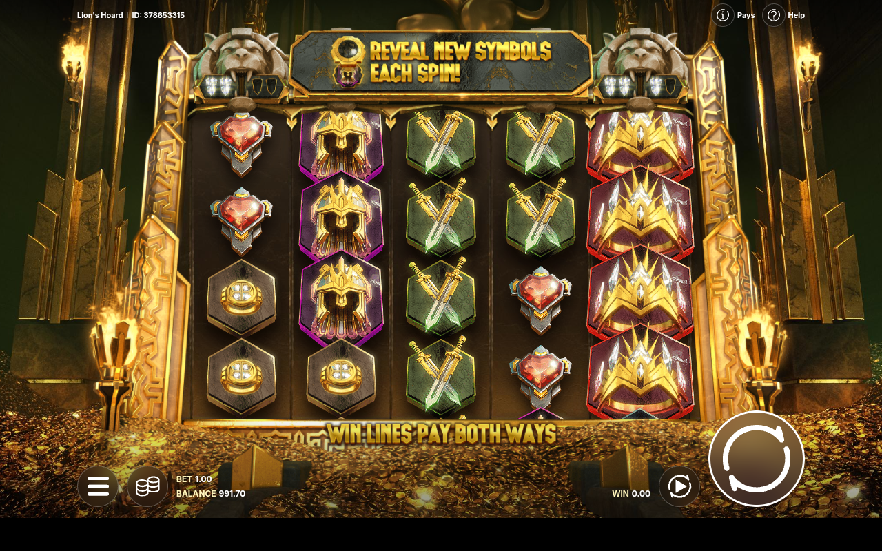 Lion's Hoard gameplay showing Mystery Stones in play