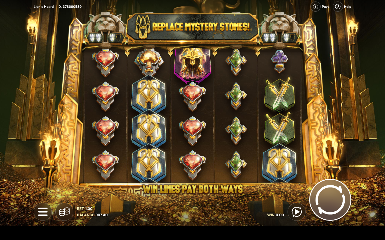 Lion's Hoard gameplay showing a transformed Diamond Reel