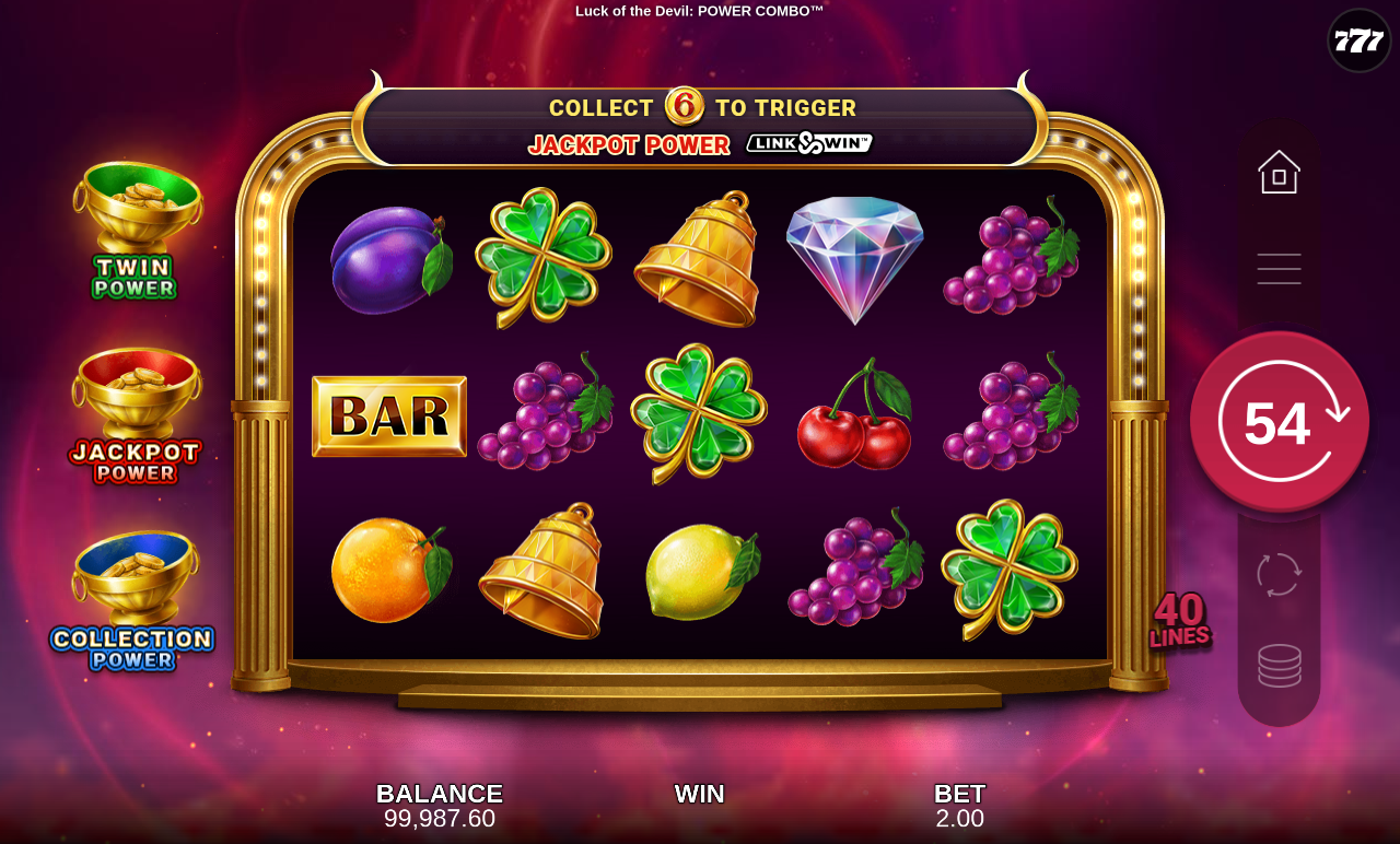 Luck of the Devil: POWER COMBO Jackpot Power Link&Win gameplay