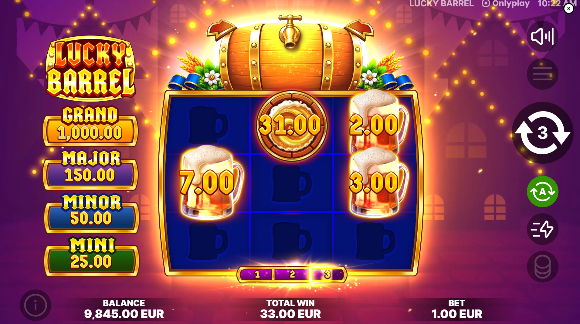 Lucky Barrel Bonus Game play