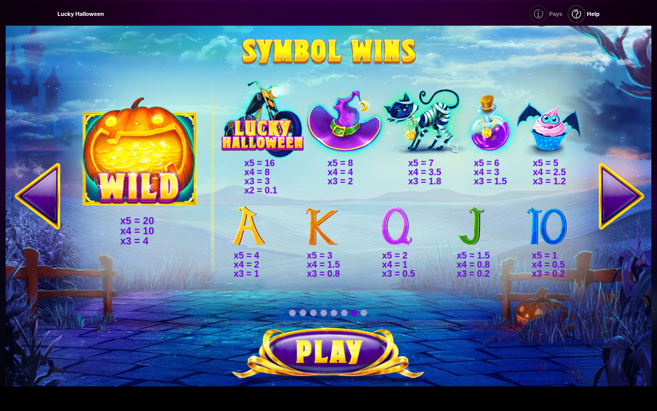 Lucky Halloween symbol wins screen