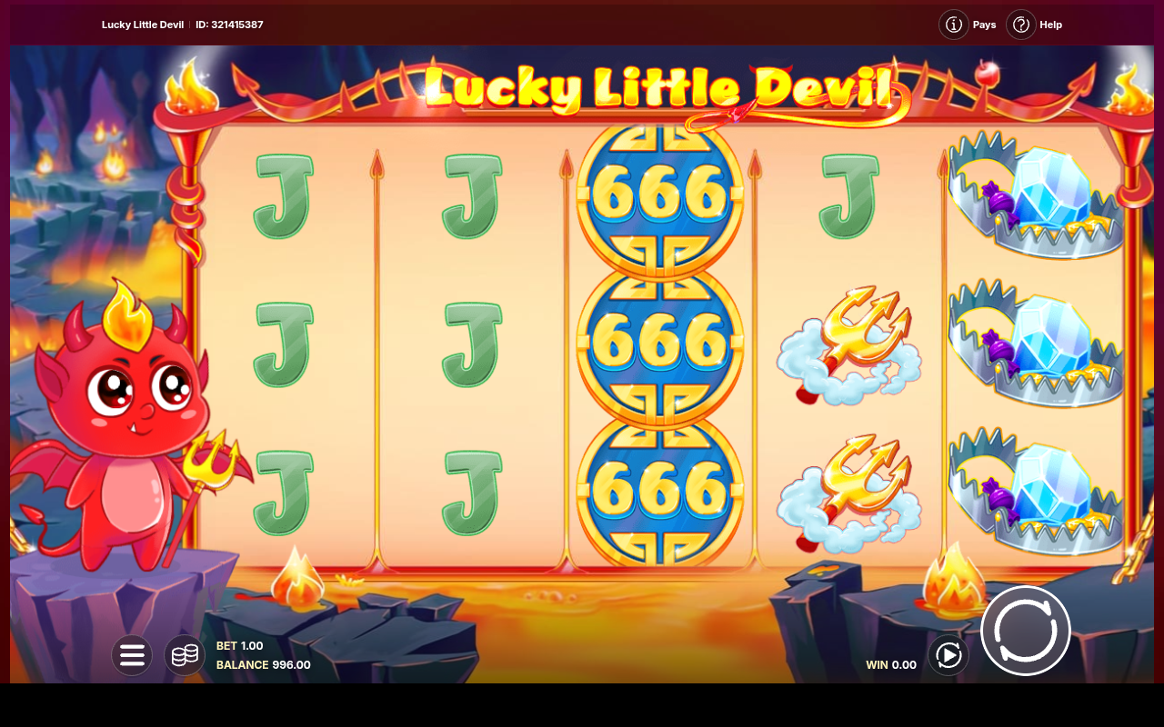 Lucky Little Devil gameplay with stacked 666 symbols