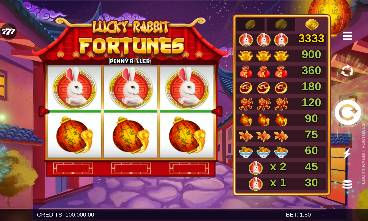 Lucky Rabbit Fortunes base game