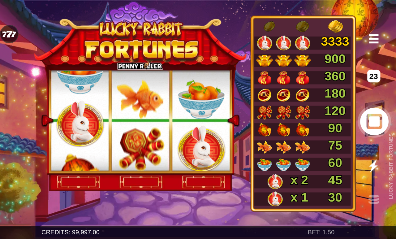 Lucky Rabbit Fortunes gameplay