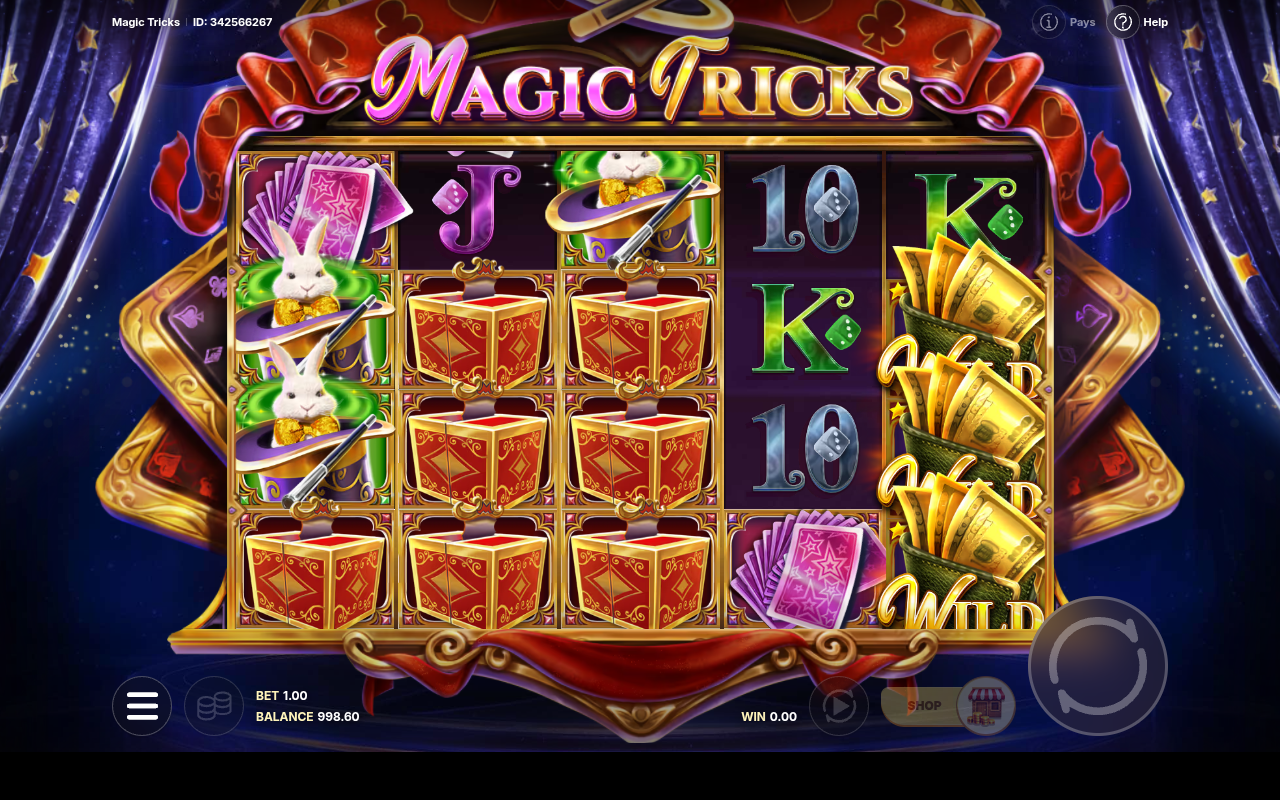 Magic Tricks gameplay showing expanded symbol rows