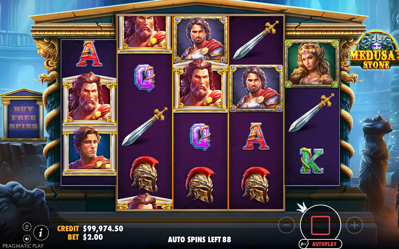 Medusa's Stone gameplay during free spins