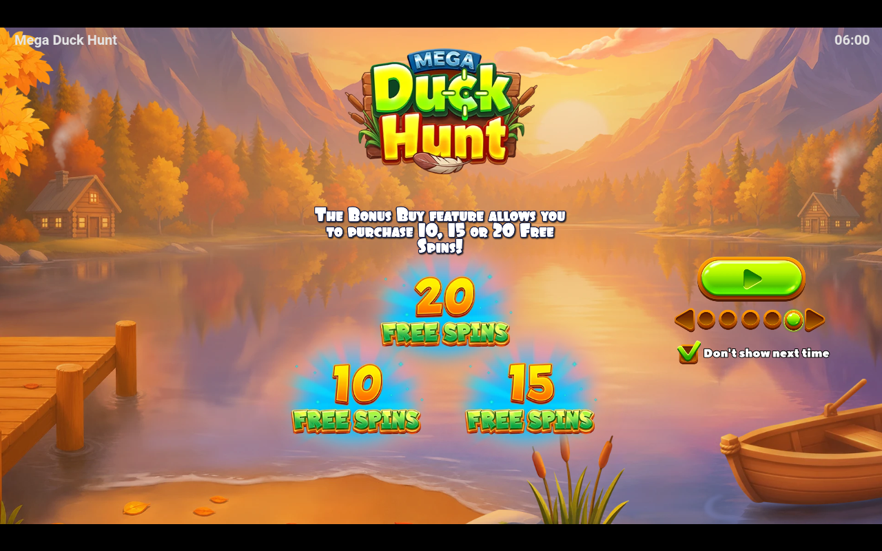 Mega Duck Hunt information screen
