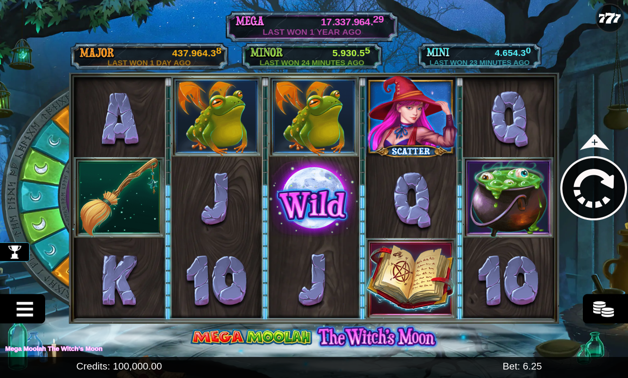 Mega Moolah The Witch's Moon base game
