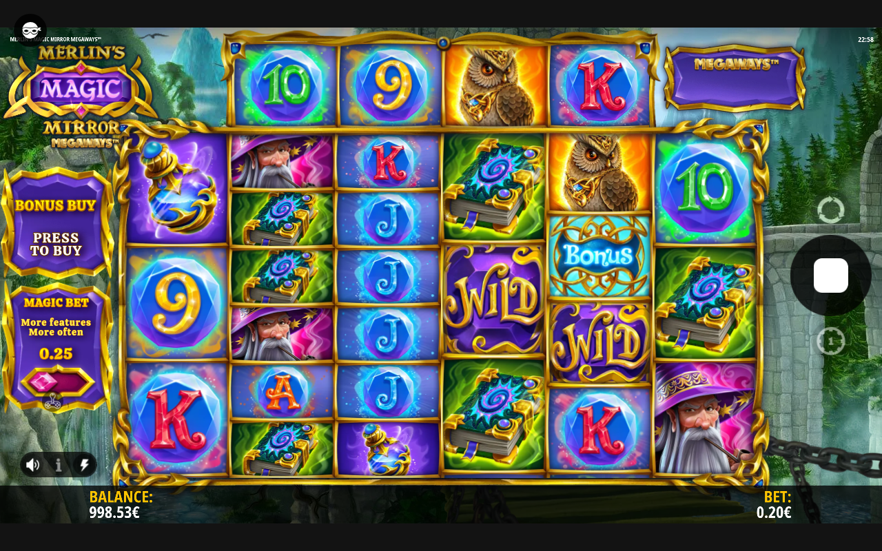 Merlin S Magic Mirror Megaways gameplay with wilds on the reels