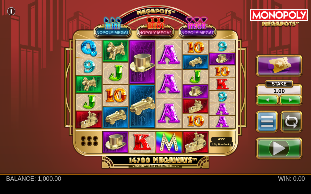 Monopoly Megapots base game