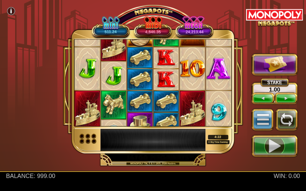 Monopoly Megapots gameplay