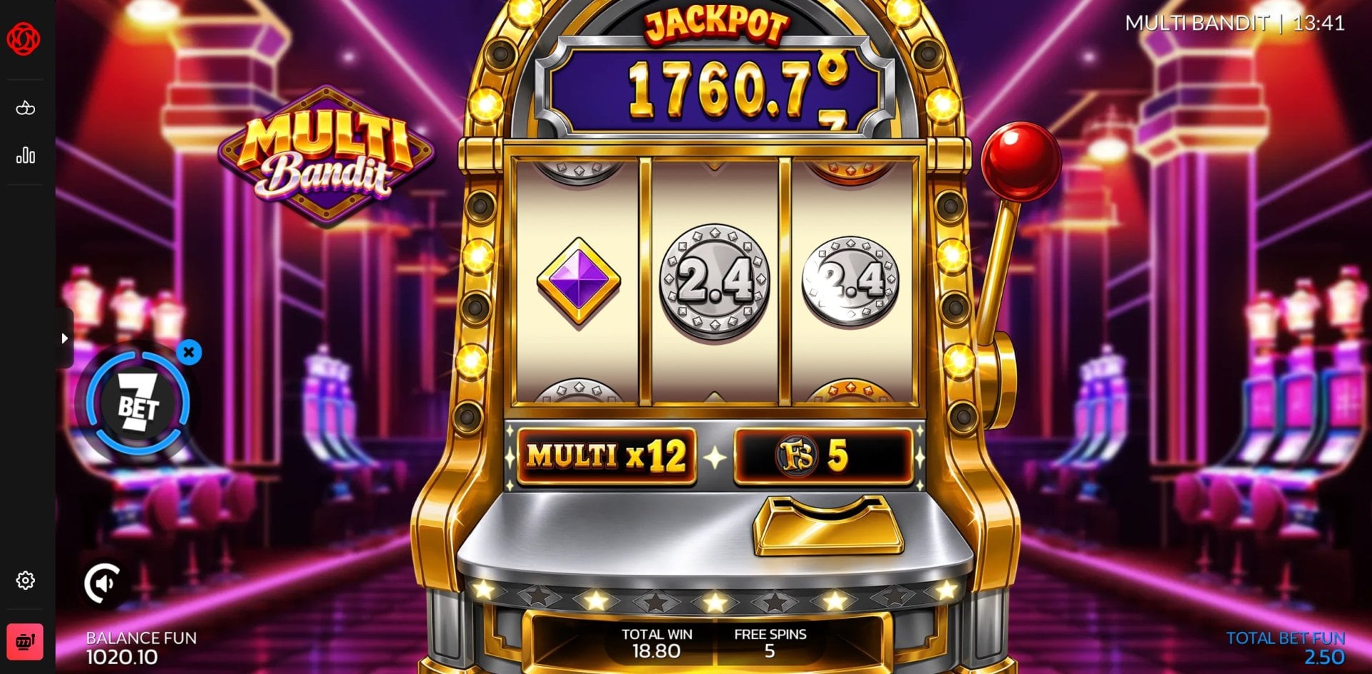 Multi Bandit free spins multiplier meter