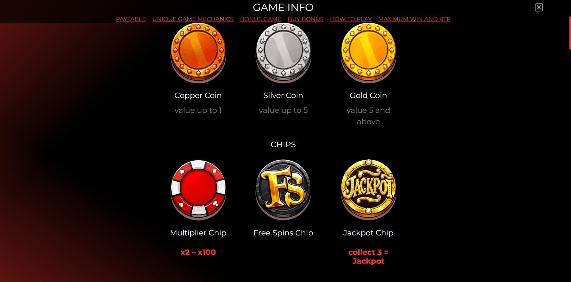 Multi Bandit paytable