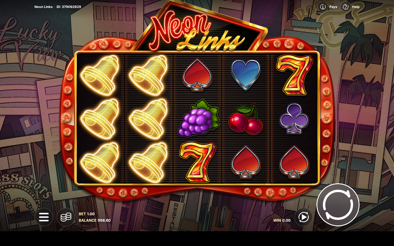 Neon Links gameplay with lit Neon Symbols
