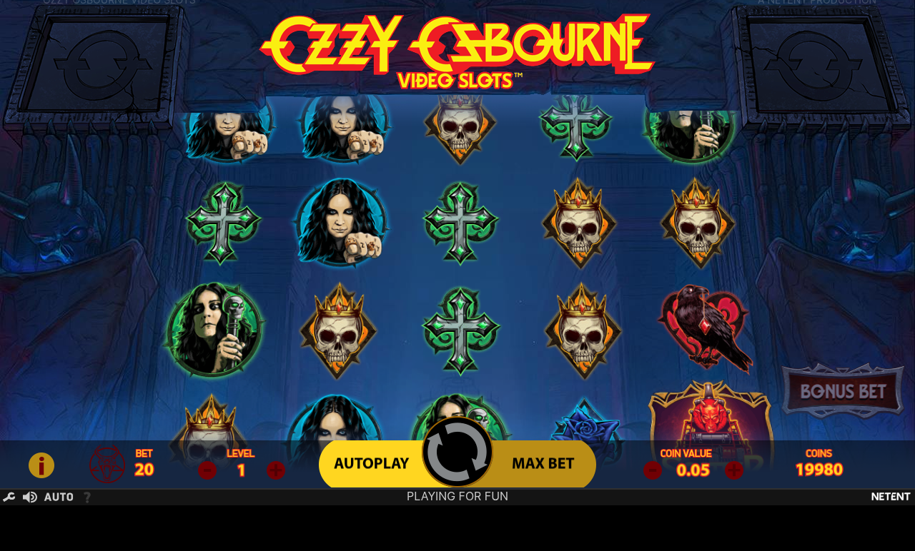 Ozzy Osbourne gameplay showing a win and a scatter