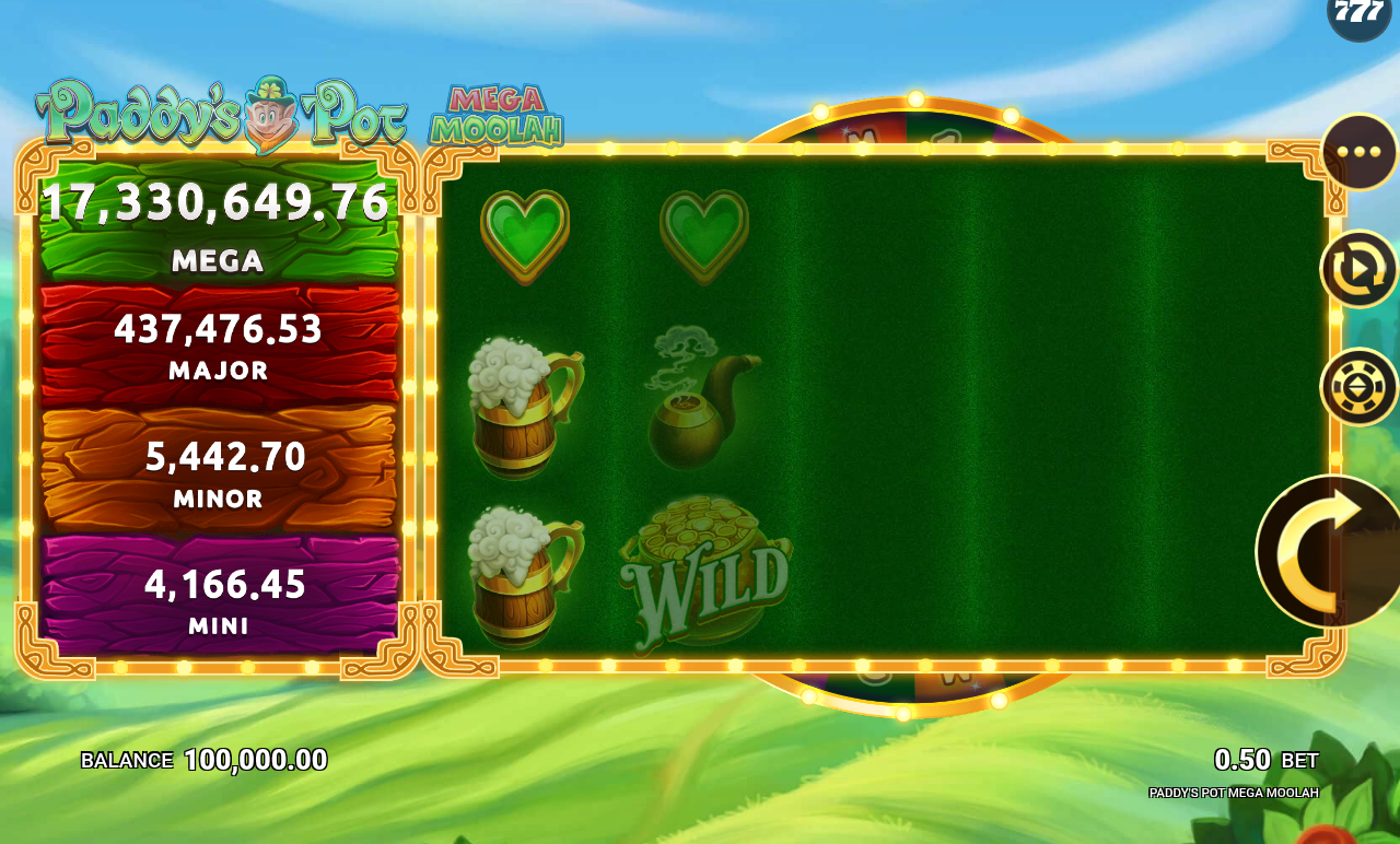 Paddy's Pot Mega Moolah base game