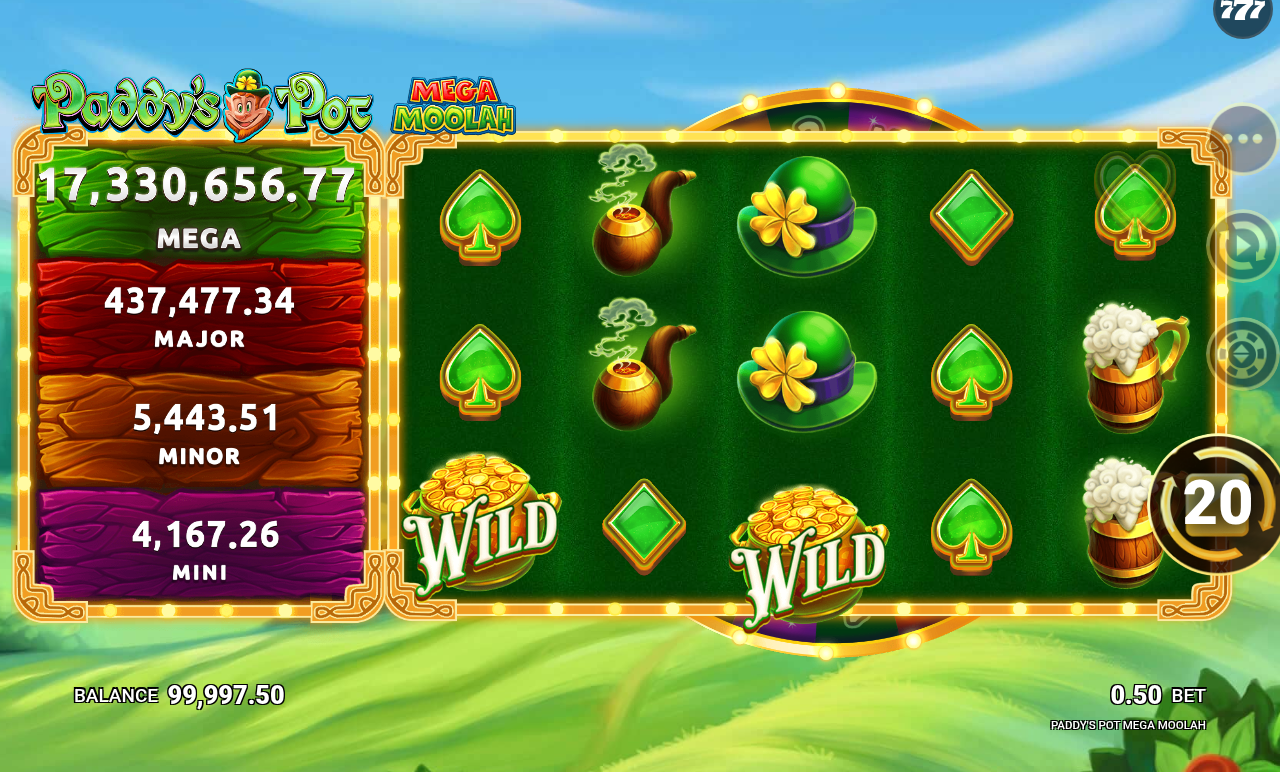 Paddy's Pot Mega Moolah gameplay