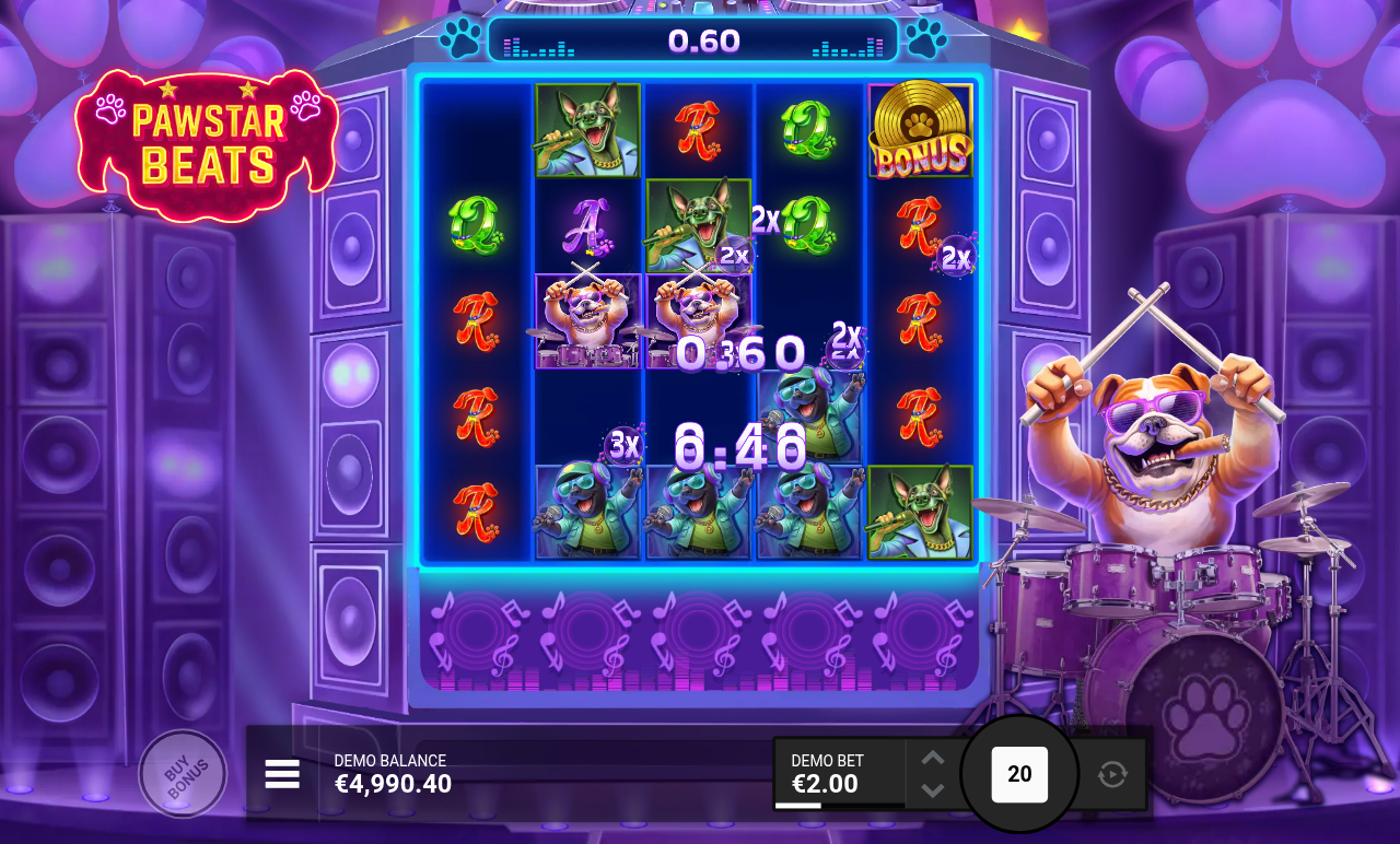 Pawstar Beats gameplay during the Rockstar Bonus