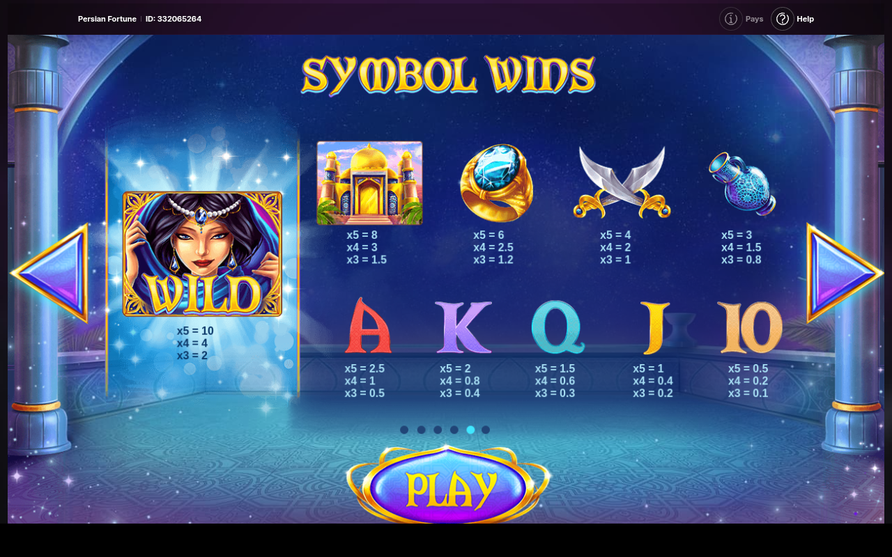 Persian Fortune wild symbol information