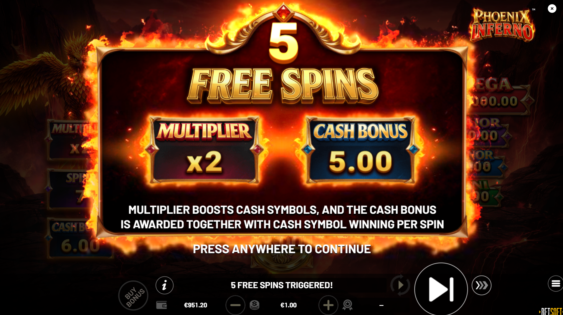 Phoenix Inferno bonus trigger