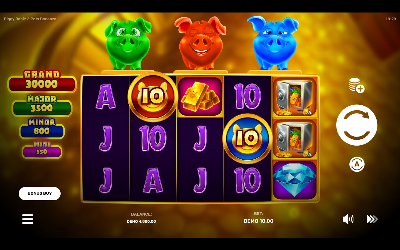 Piggy Bank: 3 Pots Bonanza gameplay