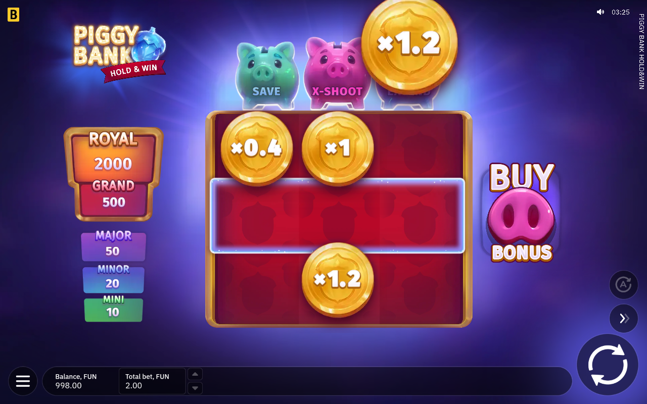 Piggy Bank Hold & Win base game