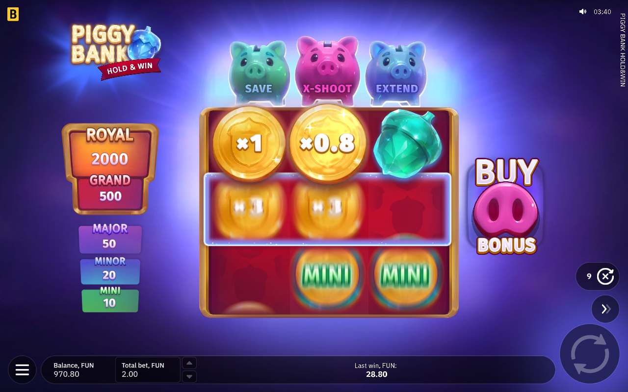 Piggy Bank Hold & Win gameplay