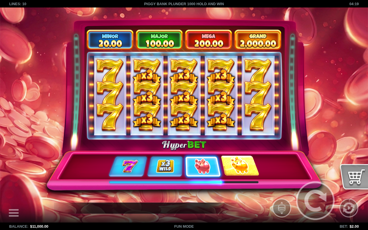 Piggy Bank Plunder 1000 Hold and Win base game