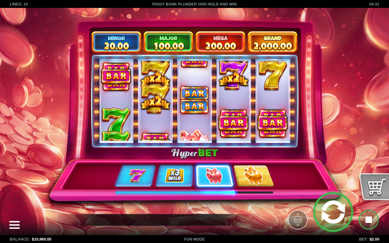 Piggy Bank Plunder 1000 Hold and Win gameplay
